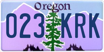 OR license plate 023KRK
