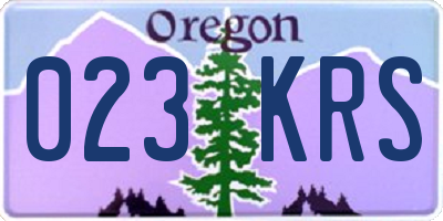 OR license plate 023KRS