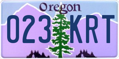 OR license plate 023KRT
