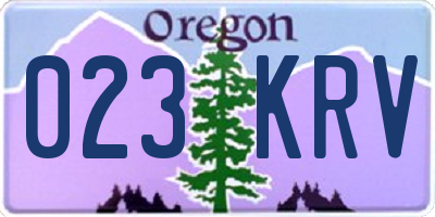 OR license plate 023KRV