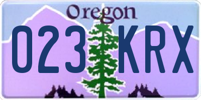 OR license plate 023KRX