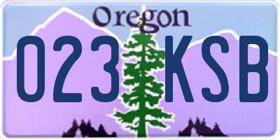 OR license plate 023KSB