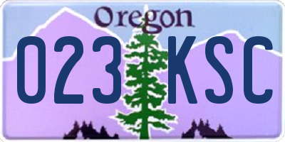 OR license plate 023KSC