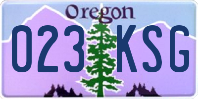 OR license plate 023KSG