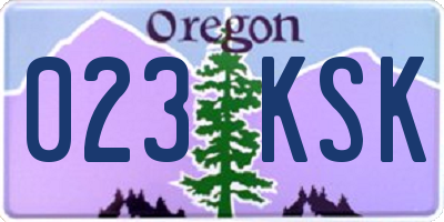 OR license plate 023KSK
