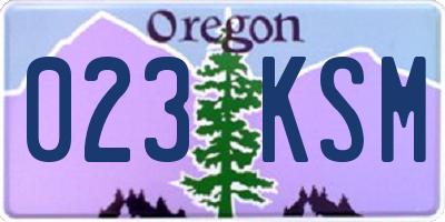 OR license plate 023KSM