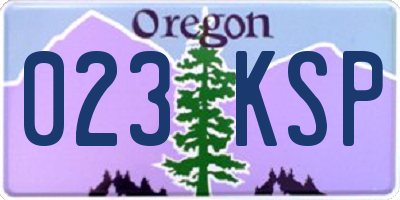 OR license plate 023KSP