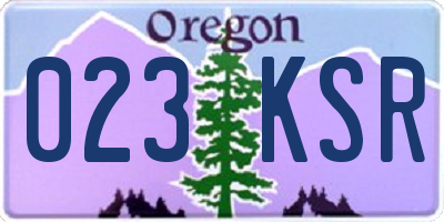 OR license plate 023KSR