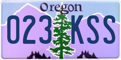 OR license plate 023KSS