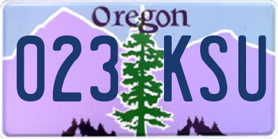 OR license plate 023KSU