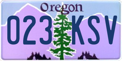 OR license plate 023KSV