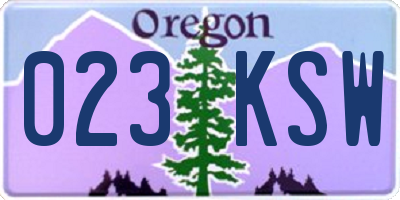 OR license plate 023KSW