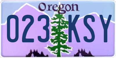OR license plate 023KSY
