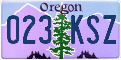 OR license plate 023KSZ