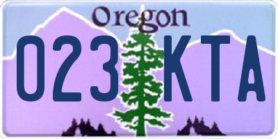 OR license plate 023KTA