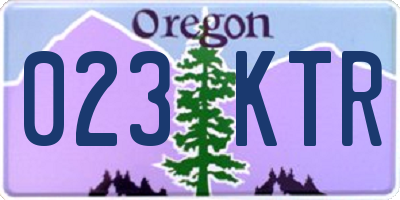 OR license plate 023KTR