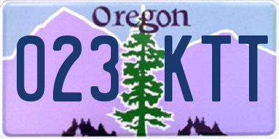OR license plate 023KTT