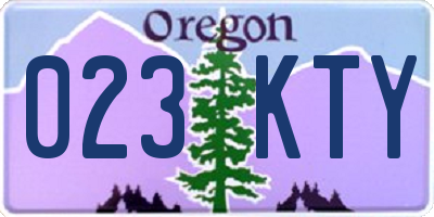 OR license plate 023KTY