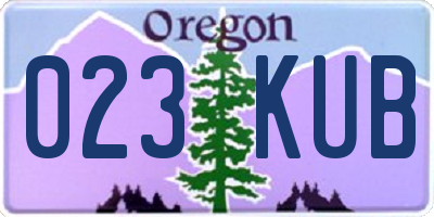 OR license plate 023KUB