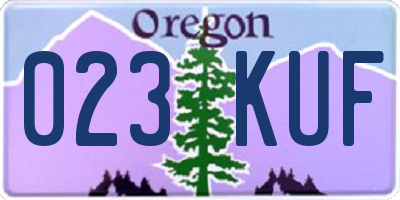 OR license plate 023KUF