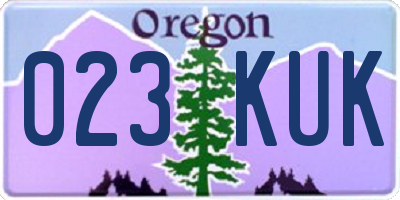 OR license plate 023KUK