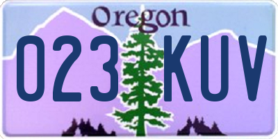 OR license plate 023KUV