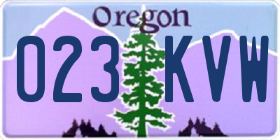 OR license plate 023KVW