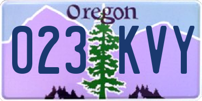 OR license plate 023KVY