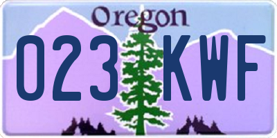 OR license plate 023KWF