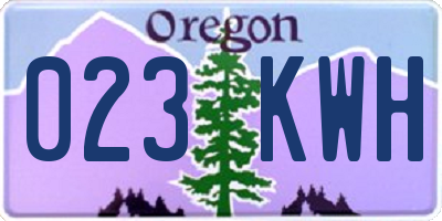 OR license plate 023KWH
