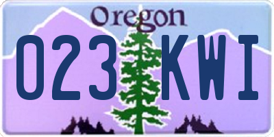 OR license plate 023KWI