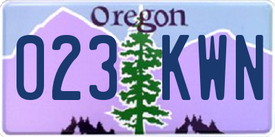 OR license plate 023KWN