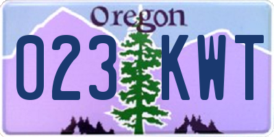 OR license plate 023KWT
