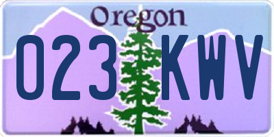 OR license plate 023KWV
