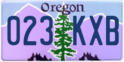 OR license plate 023KXB