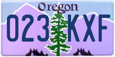 OR license plate 023KXF