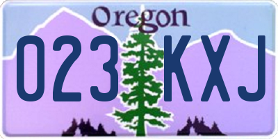 OR license plate 023KXJ