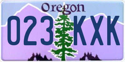 OR license plate 023KXK
