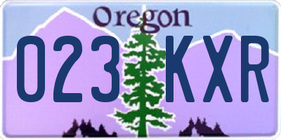 OR license plate 023KXR