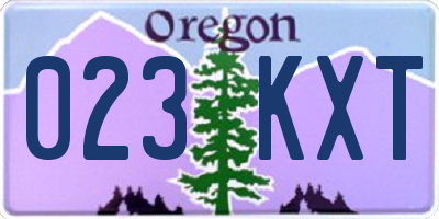 OR license plate 023KXT