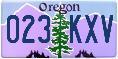 OR license plate 023KXV