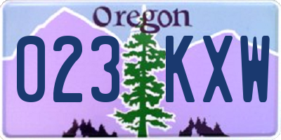 OR license plate 023KXW