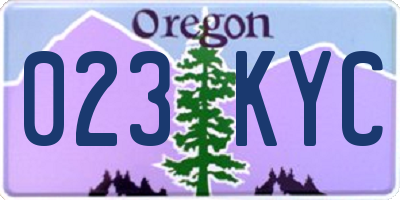 OR license plate 023KYC