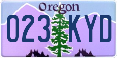 OR license plate 023KYD
