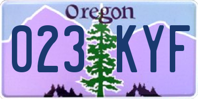 OR license plate 023KYF