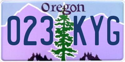 OR license plate 023KYG