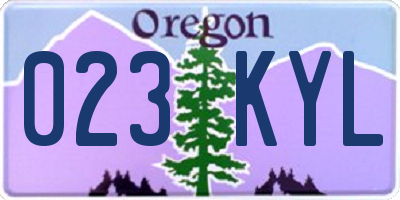 OR license plate 023KYL