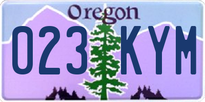 OR license plate 023KYM