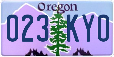 OR license plate 023KYO