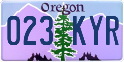 OR license plate 023KYR